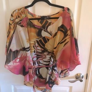 Multi coloured poncho style top